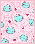 Cute Kitty Hearts Swirls Pattern Rug