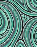 Abstract Wavy Teal Gradient Stripe Design Rug