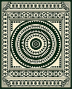 Intricate Mandala Geometric Border Rug