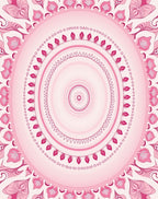 Pink Floral Mandala Pattern Rug