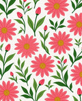 Pink Daisy Floral Pattern Rug