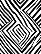 Abstract Black White Geometric Pattern Rug