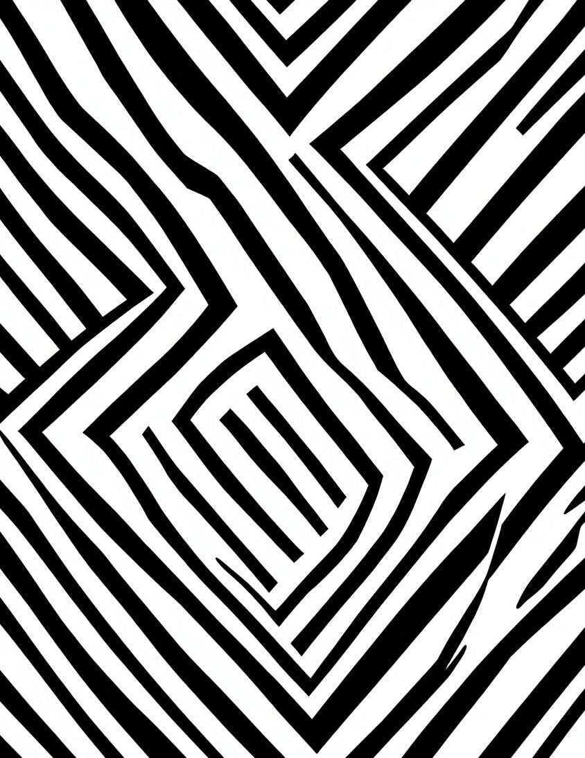 Abstract Black White Geometric Pattern Rug