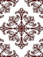 Ornate Vine Leaf Scroll Pattern Rug