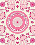 Pink Abstract Floral Mandala Geometric Pattern Rug