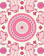 Pink Abstract Floral Mandala Geometric Pattern Rug
