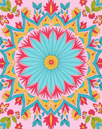 Vibrant Floral Mandala Pattern Rug