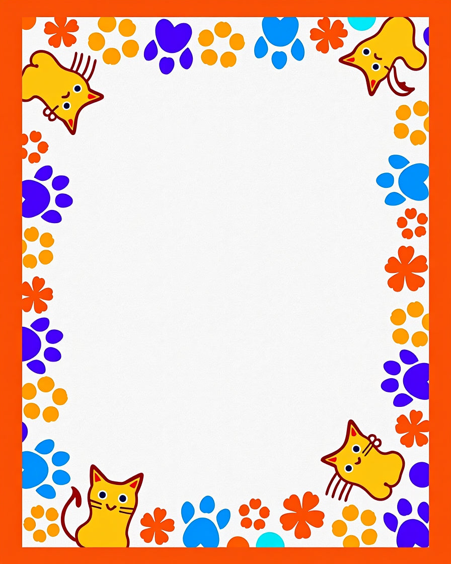 Fun Cat Paw Print Design Rug