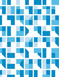Cool Blue Geometric Tile Pattern Rug