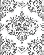 Elegant Floral Damask Pattern Design Rug