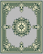 Elaborate Floral Frame Mandala Design Rug