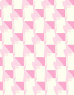 Pink Neutral Geometric Abstract Pattern Rug