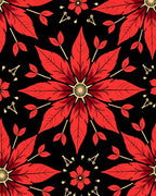 Bold Red Floral Mandala Rug