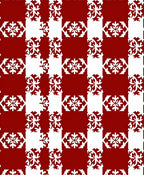 Red White Geometric Snowflake Pattern Rug