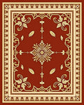 Ornate Gold on Red Floral Medallion Rug