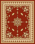 Ornate Gold on Red Floral Medallion Rug