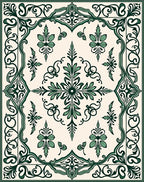 Vintage Floral Scrolling Border Design Rug