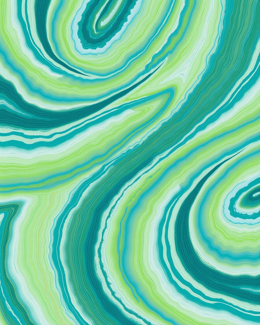 Agate Swirls Of Green And Teal Rug