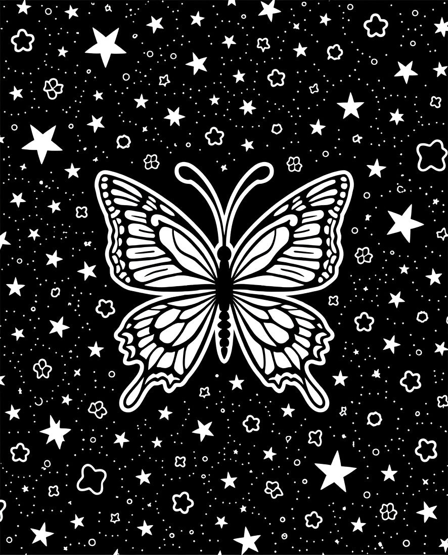 Celestial Butterfly Starry Night Pattern Rug