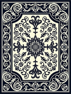 Classic Floral Border Design Rug