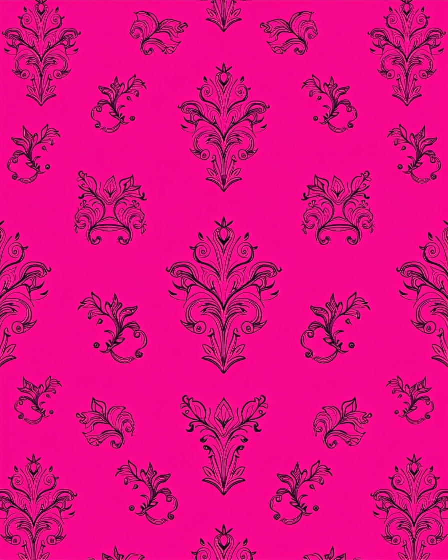 Vibrant Floral Scroll Pattern Rug