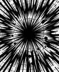 Dynamic Black White Burst Rug