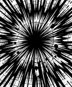 Dynamic Black White Burst Rug