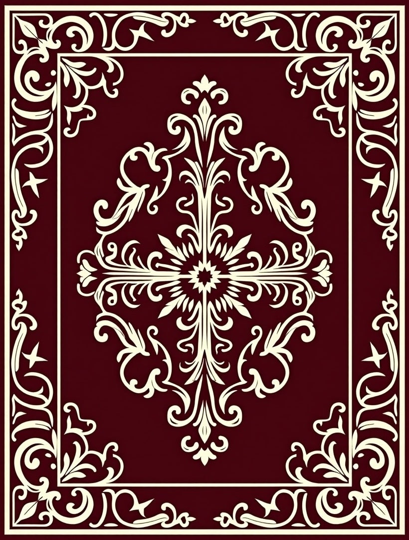 Elegant Red Floral Savonnerie Pattern Rug