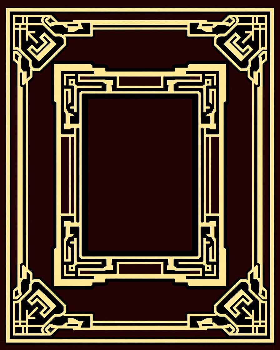 Bold Geometric Art Deco Frame Rug