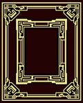 Bold Geometric Art Deco Frame Rug