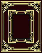 Bold Geometric Art Deco Frame Rug