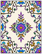 Ornate Floral Vine Pattern Rug