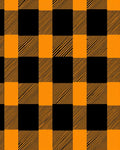 Rustic Orange Black Buffalo Check Rug