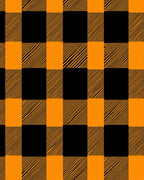 Rustic Orange Black Buffalo Check Rug