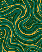Swirling Teal Yellow Abstract Pattern Rug