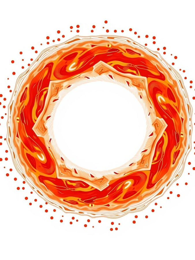 Vibrant Fiery Swirl Mandala Rug