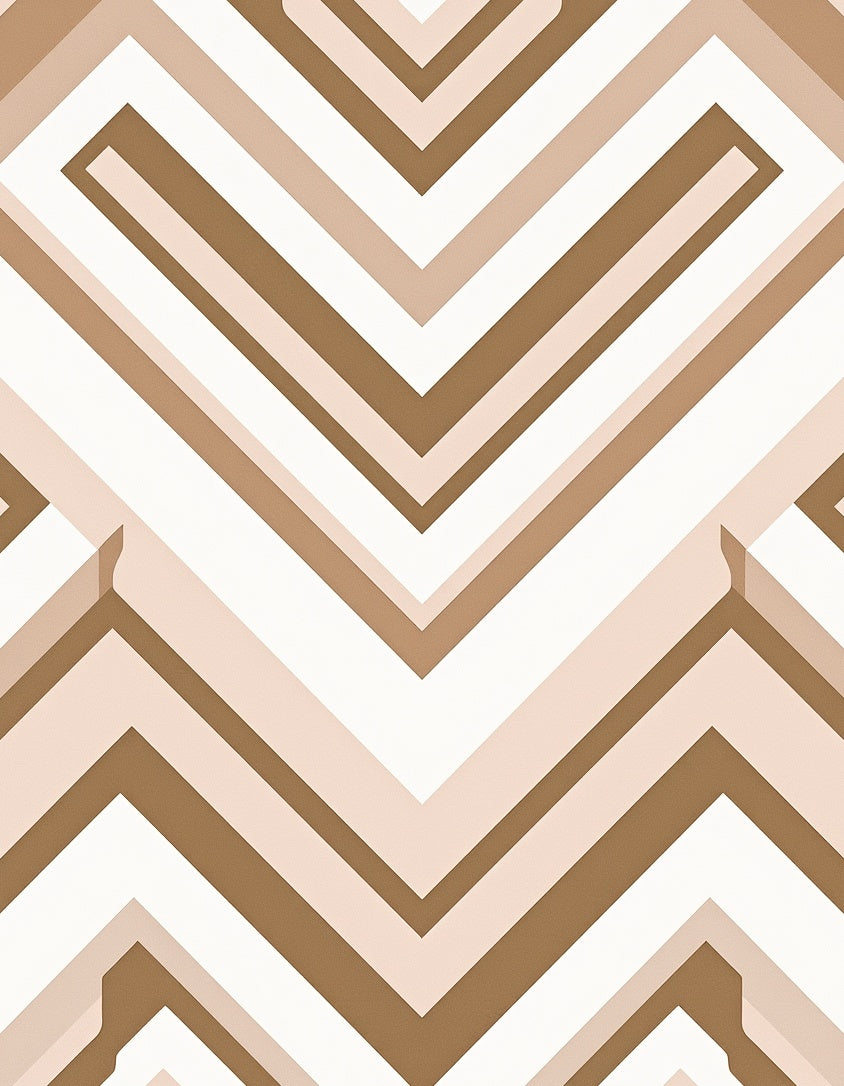 Geometric Chevron Warm Neutral Pattern Rug