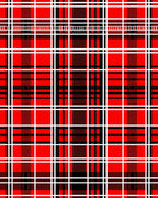 Bold Red Black White Plaid Pattern Rug