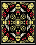 Bold Sun Flower Folk Art Rug