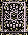Black Floral Mandala Design Rug