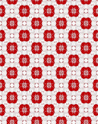 Bold Red Chrysanthemum Lattice Rug
