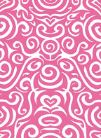 Hot Pink Swirl Pattern Graphic Rug