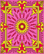 Vibrant Sunburst Floral Mandala Rug