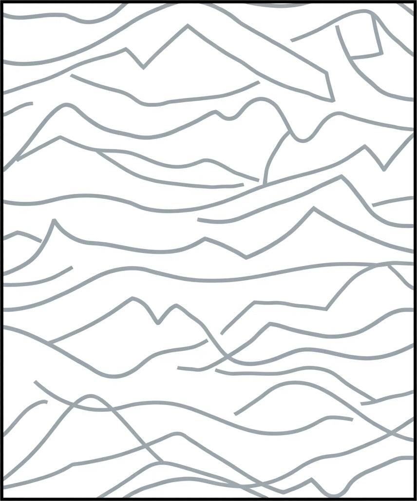 Abstract Grey Wavy Landscape Pattern Rug
