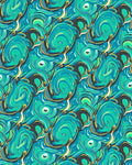 Abstract Swirls In Blue and Green Rug