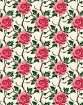 Pink Rose Vine Pattern Design Rug