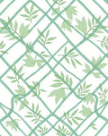 Green Vine Trellis Pattern Rug