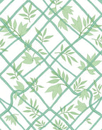 Green Vine Trellis Pattern Rug