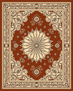 Ornate Floral Medallion Pattern Rug