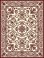 Elaborate Floral Intricate Swirl Pattern Rug